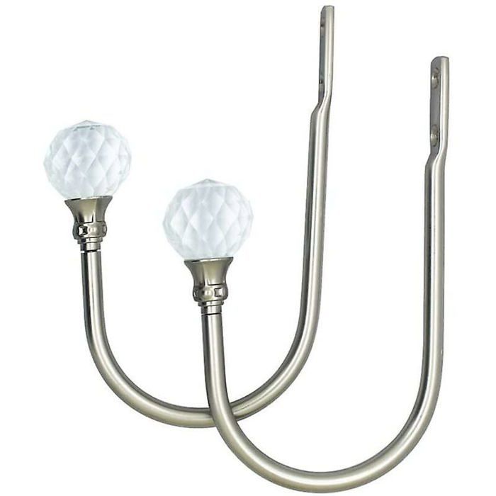 Embrasses à Rideaux Crochets Murals U Métal Curtain Tiebacks, Rideau Metallique 2 Pack (Argent) - Maison