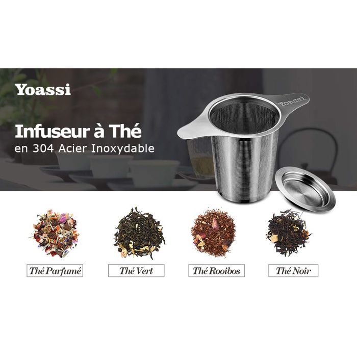 Infuseur à Thé En Acier Inoxydable - Filtre Réutilisable Maille Fine - Diamètre 8 Cm