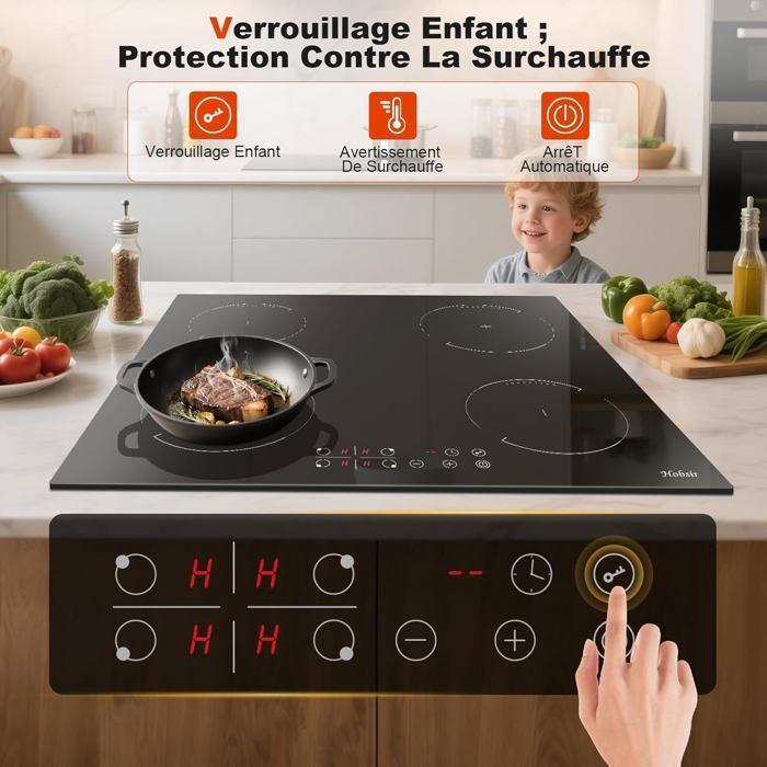 Table De Cuisson à Induction Jouet – Effets Sonores Et Lumineux – 28,9 X 18,8 Cm – Accessoires Inclus – Dès 3 Ans – Piles AAA Non Incluses