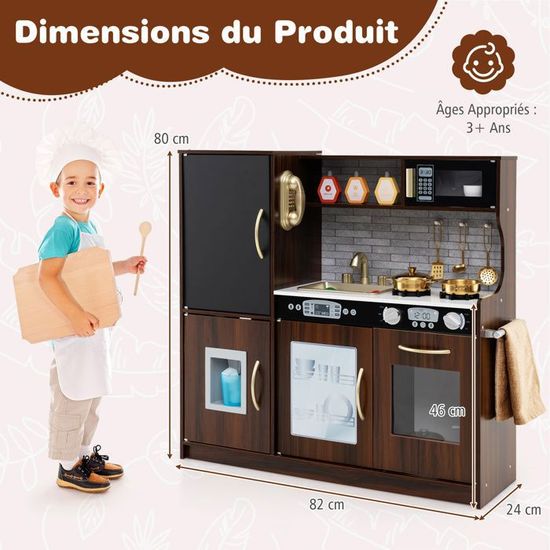 Cuisine D’Enfant 65 Pièces Premium Bleu – Jeu Interactif Avec Sons, Lumières, Vapeur, Eau Réelle, Évier Et Robinet, Pour Enfants 3 Ans Et Plus