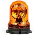 Lot de 2 Gyrophares Orange Rotatif 12-24V H1 Ampoules Signalisation de Secours-0