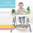 Siège d'activités bébé 3-en-1, transformable en table de jeux avec jouets, de la naissance aux premiers pas, Siège Tournant à 360°-0