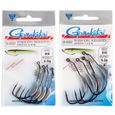 Hameçon Gamakatsu 5/0 EWG WTD Superline Springlock - 4 Pièces, Noir, Référence 296415-3/16