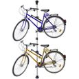 Porte-vélo pour 2 bicyclettes accroche Barre télescopique pour vélo garage 160-340 cm - RELAXDAYS-0