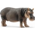 Figurine Hippopotame - SCHLEICH - Collection Animaux de la Savane - Peinte à la main - 13.4 x 6 x 5.3 cm-0
