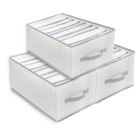 FUIENKO Organisateur de tiroirs lot de 3 - 20x40x25 cm - Pliable - Lavable - En tissu - Utilisable