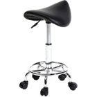 ALIGHTUP Tabouret selle de cheval ergonomique à roulettes pour cabinet médical dentist kitchen, tabouret haut réglable - Noir