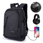 FUNTLEND Antivol Sac à Dos Ordinateur 15.6 Pouces Imperméable avec USB Charging Sac à Dos PC pour Loisirs/Scolaire -Noir