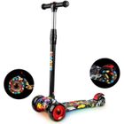 E-SENIOR Trottinette Enfant 3 Roues Pliable Trottinette pour Enfant de 3 À 12 Ans (Noir-Graffiti)