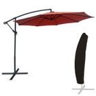 HAPPY GARDEN Parasol déporté OAHU rond 3m de diamètre terracotta + housse Orange