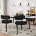 PULUOMIS Lot de 4 chaises de salle à manger - Scandinave - Assise rembourrée - Pieds Métal - Noir