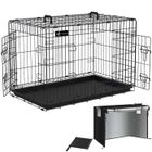 VOUNOT® Cage pour chien pliable avec housse de protection - 92x58x64cm - 2 portes verrouillable et plateau amovible