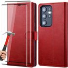 Coque de protection pour Samsung Galaxy S23 Ultra - YIOU - Rouge - Semi-rigide - Élégante - 2 Verres Trempés