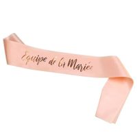 Accessoire Enterrement Vie de Jeune Fille EVJF / Écharpe 'Équipe de la Mariée' Rose Dorée