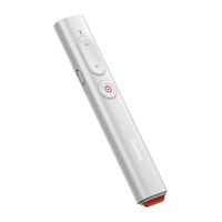 Couleur blanc Baseus stylo de présentateur infrarouge sans fil, télécommande, adaptateur USB A et USB C, pointeur Laser pour proje