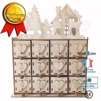 CONFO® Boîte de rangement Boîte de rangement pour calendrier de Noël Boîte en bois créative Décoration ornements Boîte de rangement