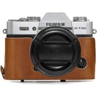 Étui en cuir MegaGear pour Fujifilm X-T30,X-T20 16-50mm / 18-55mm Lenses,X-T10 - Marron Clair