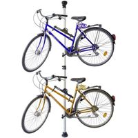 Porte-vélo pour 2 bicyclettes accroche Barre télescopique pour vélo garage 160-340 cm - RELAXDAYS