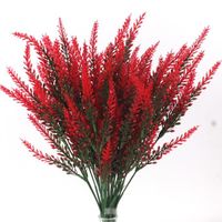 Fausses Fleurs Artificielles, 5 Pièces Plante Simulée Fleur Jardinage Décoration de Mariage (Rouge)