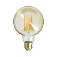 Ampoule Filament LED déco verre ambré G95, culot E27, 1521 Lumens, conso. 15W (equivalence 100W), Blanc chaud