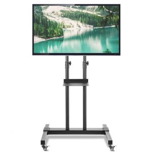 Support TV Mobile RFIVER Avec Roulettes Et Bras Cantilever – Pour écrans 27 à 60 Pouces, Noir