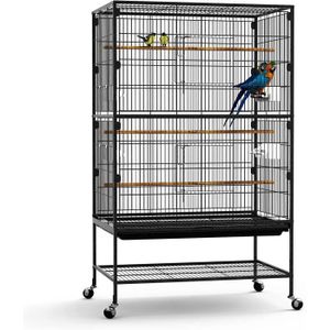 VOLIÈRE - CAGE OISEAU Cages À Oiseaux - Yitahome Cage Forgé Perroquet Grand Calopsitte Canari Inséparable Conure Pigeon Gris