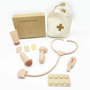 DOCTEUR - VÉTÉRINAIRE Rose - Ensemble de jeu de médecin en silicone pour bébé, kit d'infirmière, jouets d'apprentissage hospitalier