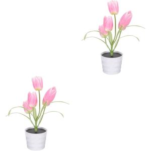 APPLIQUE EXTÉRIEURE Applique Extérieure - Lumières Solaires Décoratives - Jardin - Noir - Tulipe Rose - LED Intégrée