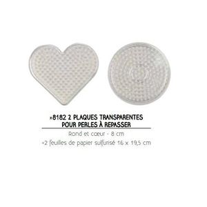 JEU DE PERLE Á REPASSER 2 plaques transparentes 8 cm pour perles à repasse