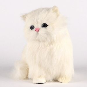 PELUCHE Peluche chat blanc réaliste - Ty Persan poils longs doux - Petite qui tient debout