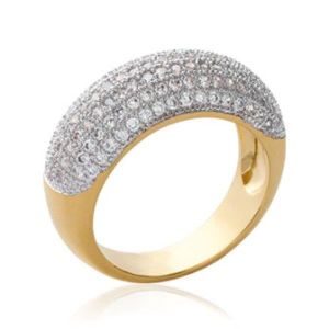 Charm Red Ruby Blanc Zircone cubique 18K Jaune Plaqué Or Femme Bague Taille 6 7 8