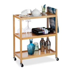 Bambou Relaxdays 10020947 Desserte de Cuisine Nature 36 x 89 x 86 cm