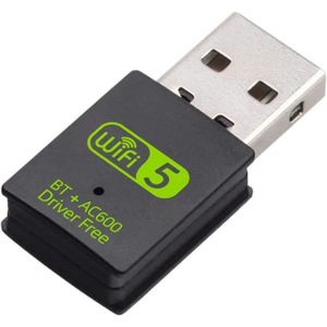 CLE WIFI - 3G Adaptateur USB WiFi Bluetooth, 600Mbps Clé WiFi Dongle Double Bande 2.4-5.8 GHz Bluetooth 4.2 sans Fil Adaptateur Réseau Carte A12