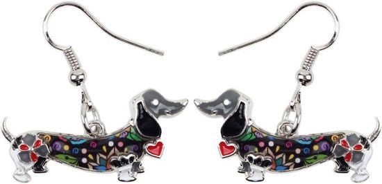 Broche Teckel En Alliage émaillé - Bijou Animalier Pour Femmes Et Filles - Accessoire Pour Robe, écharpe, Manteau