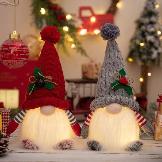 JEDWKFA 2 Pièces GNOME De Noel, GNOME De Noel Lumineux
