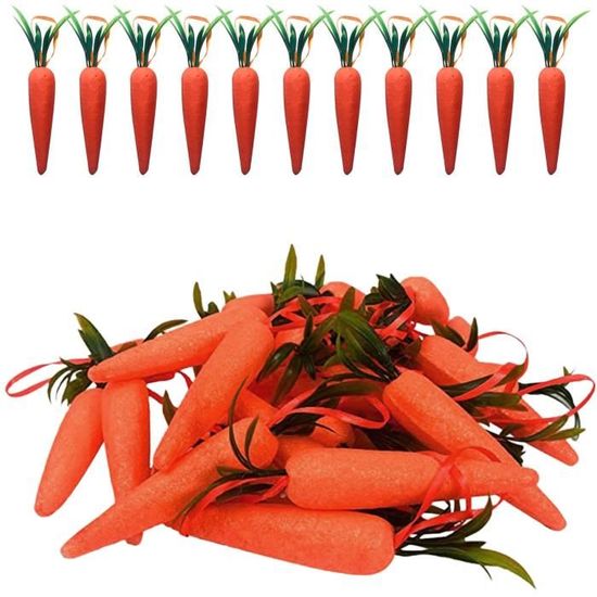 10 Carottes Artificielles Réalistes - Décoration Pâques Maison - Légumes Simulation Mousse - Mini Carottes Déco
