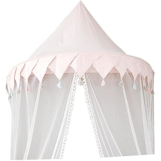 Ciel De Lit Enfant Baldaquin Rideaux De Lit Tente De Jeu Intérieur Décoration Chambre Princesse Moustiquaire -Blanc+Gray - Maison