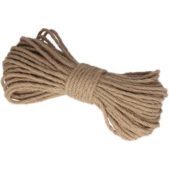 EVERLASTO Geflochtene Jute-Schnur Mit Poly-Kern – Nr. 4 (6,5 Mm), 100 Meter