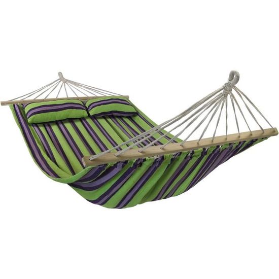 Hamac Double TecTake 210x150 Cm - Charge 200 Kg, Sac Inclus - Multicolore Pour Jardin Et Extérieur