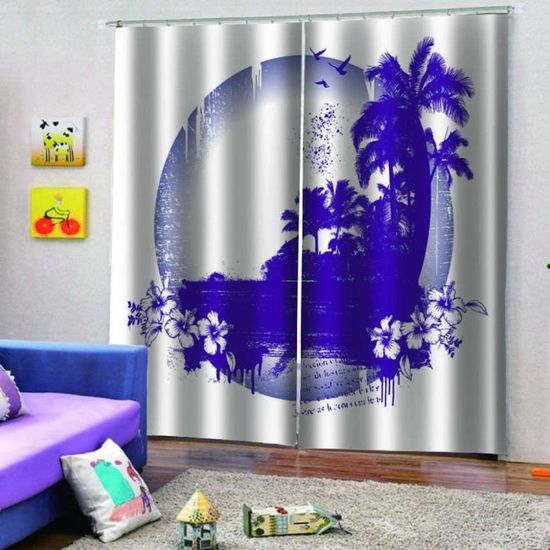 Rideaux D'Extérieur Personnalisés Avec Photo - ANHOPE Rideau Imprimé Tropical Jungle Pour Pergola, Terrasse, Balcon