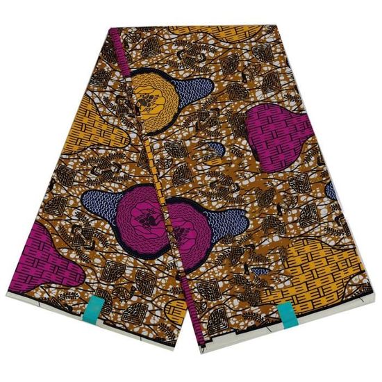 Tissu Coton Imprimé Africain (Cire D'Ankara) - Largeur 115 Cm - Vendue Au Mètre - Multicolore Neuf
