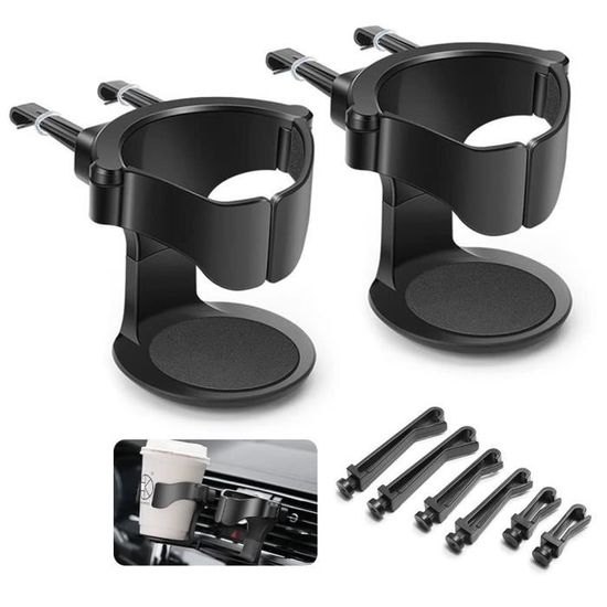2 Porte-Gobelets Universels Pour Voiture - Supports Siège Arrière Avec Fixations Clips