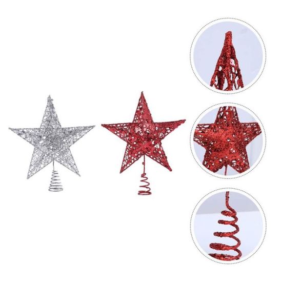 2PCS Anis Star Christmas Tree Topper Treetop Decor pour la fête à maison bande led - ruban led luminaire d'interieur
