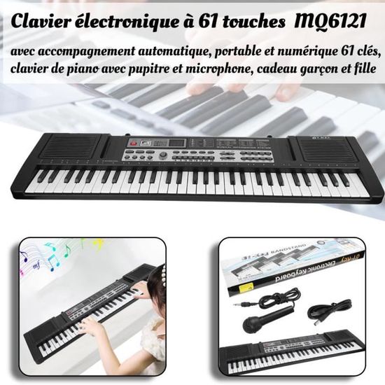 CES 61 Kit Clavier électronique Piano MQ-6121 Enfant Numérique 61 Touches  avec micro -PT89 - Cdiscount Instruments de musique