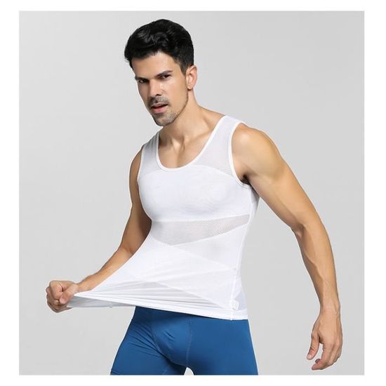 Débardeur de Compression Homme Maillot de Corps Gaine Ventre Plat Homme