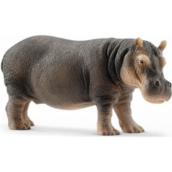 Figurine Hippopotame - SCHLEICH - Collection Animaux de la Savane - Peinte à la main - 13.4 x 6 x 5.3 cm