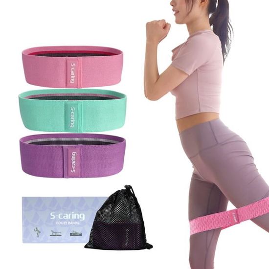 Bandes élastiques Fitness ALLY-MAGIC - Lot De 3 Avec 3 Niveaux De Résistance - Pour Musculation, Yoga, Pilates Et Rééducation