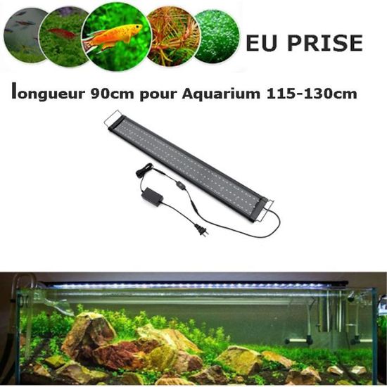 90cm 129led Rampe LED Aquarium Lampe Éclairage Pour 115-130cm Fish Tank Blanc Froid Dimmable