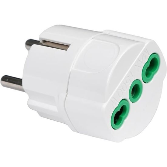 Fiche De Connexion 220V Narbonne Avec Prise Schuko Pass-through 16A, Neuve