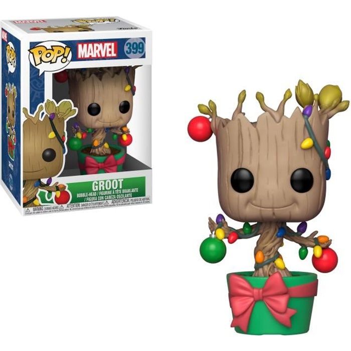 Figurine Funko Pop! Marvel: Holiday Groot (avec lumières et